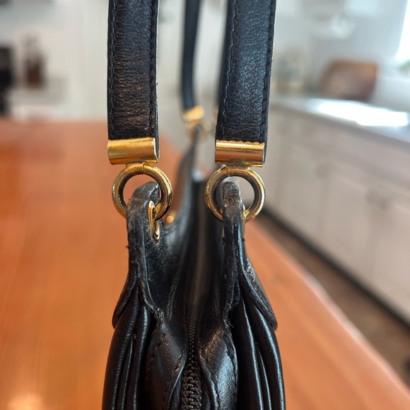 Dior Black Leather Shoulder Bag with Gold Accents Rare Gorgeous Vintage bag - Picture 13 of 16